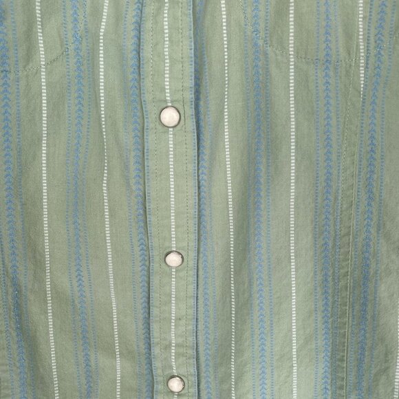 THE North Face Women’s Button Up Top Green with Stripe - Picture 5 of 6